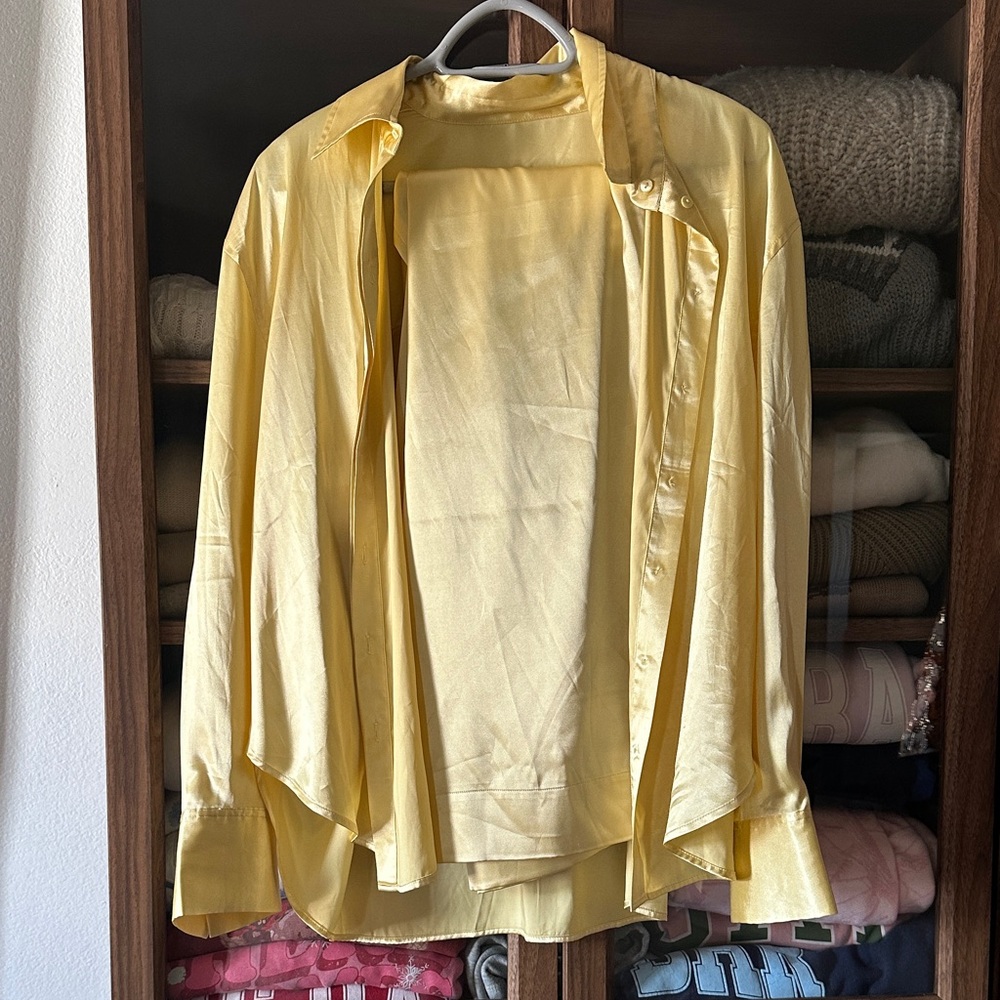 Daily Drills Yellow Button Down Shirt